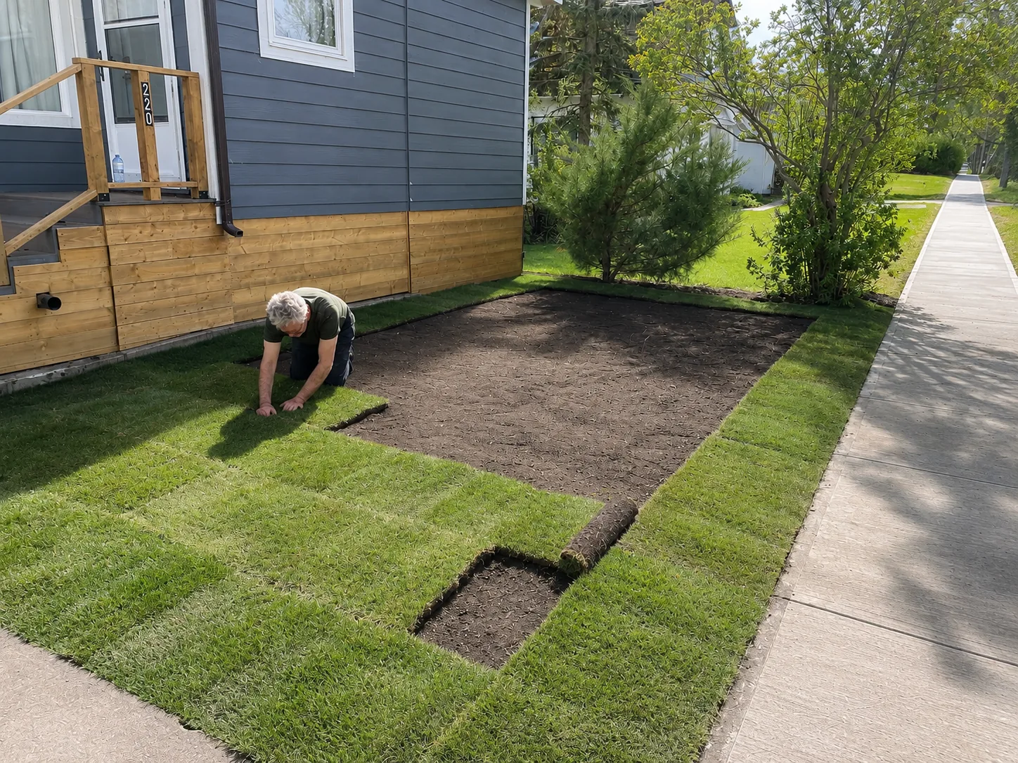 Fresh sod installed by Somerset Lawn and Snow in Calgary